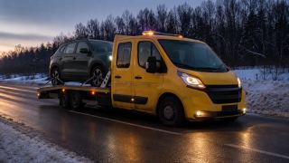 Pomoc drogowa nocą na poboczu – dowóz paliwa Zgierz