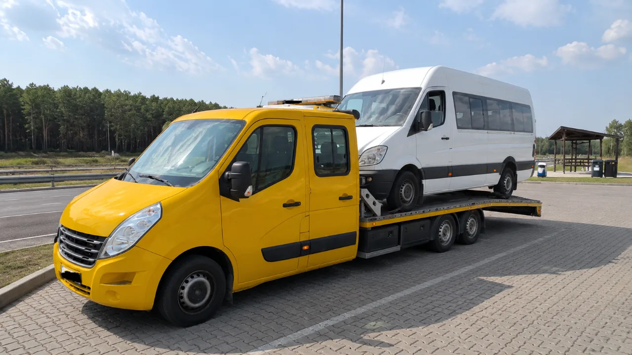 Transport minibusa na lawecie – Zgierz
