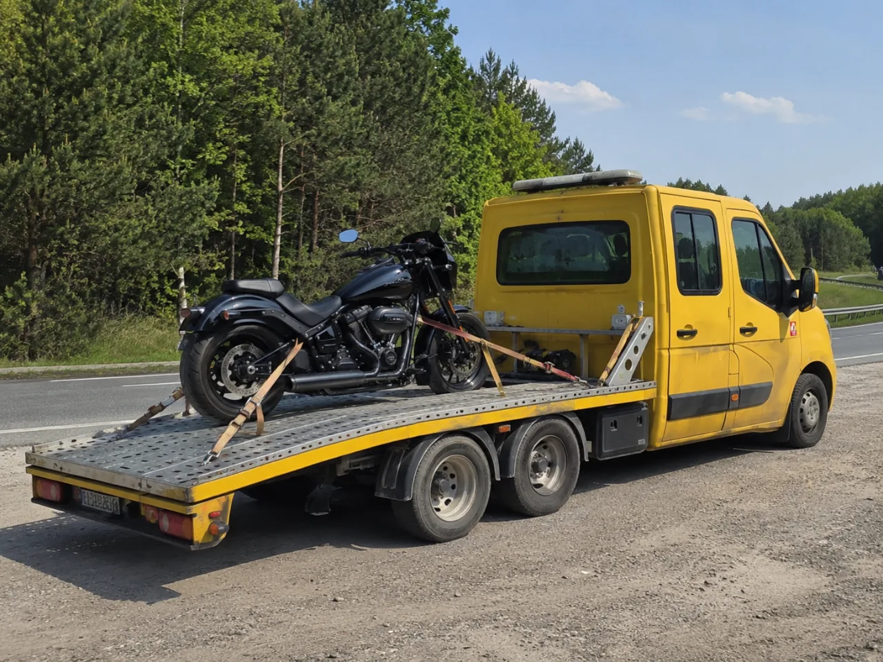 Transport motocykla na lawecie latem – HOL-ZGIERZ 24 Zgierz