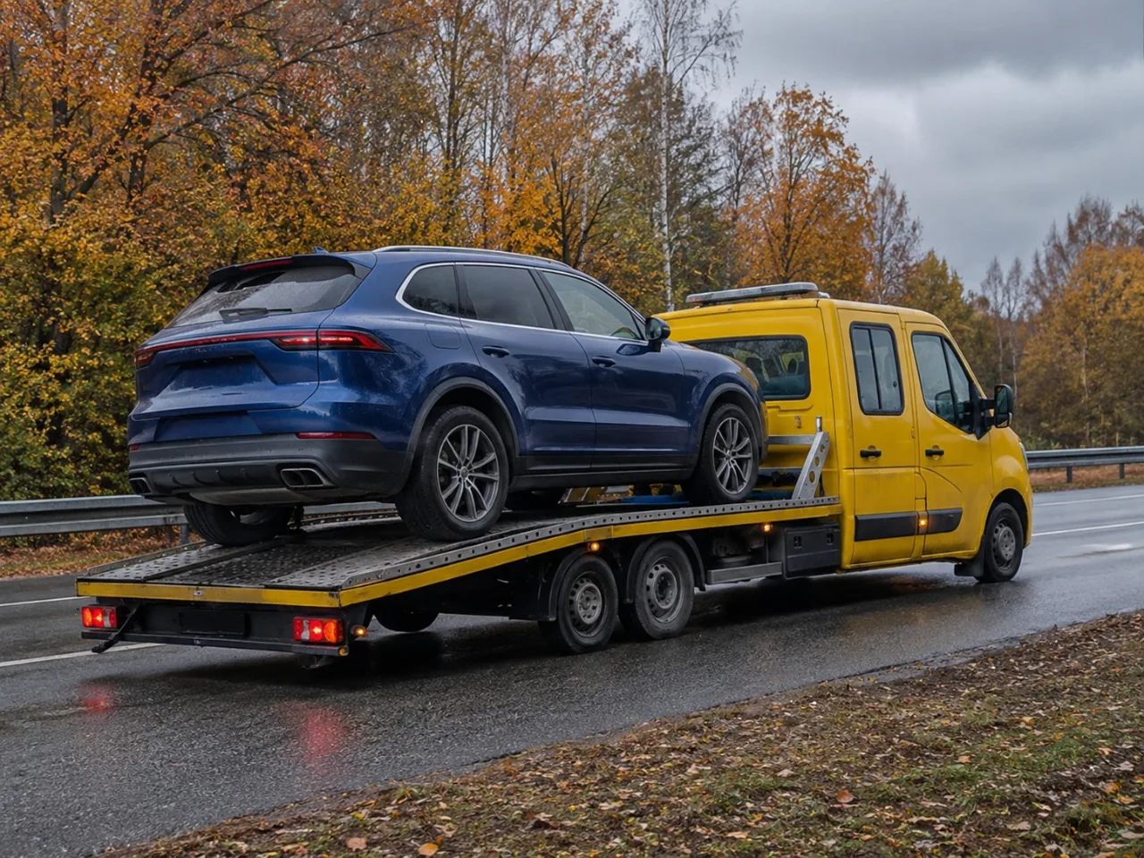 Transport niebieskiego SUV-a na lawecie – HOL-ZGIERZ 24 Zgierz
